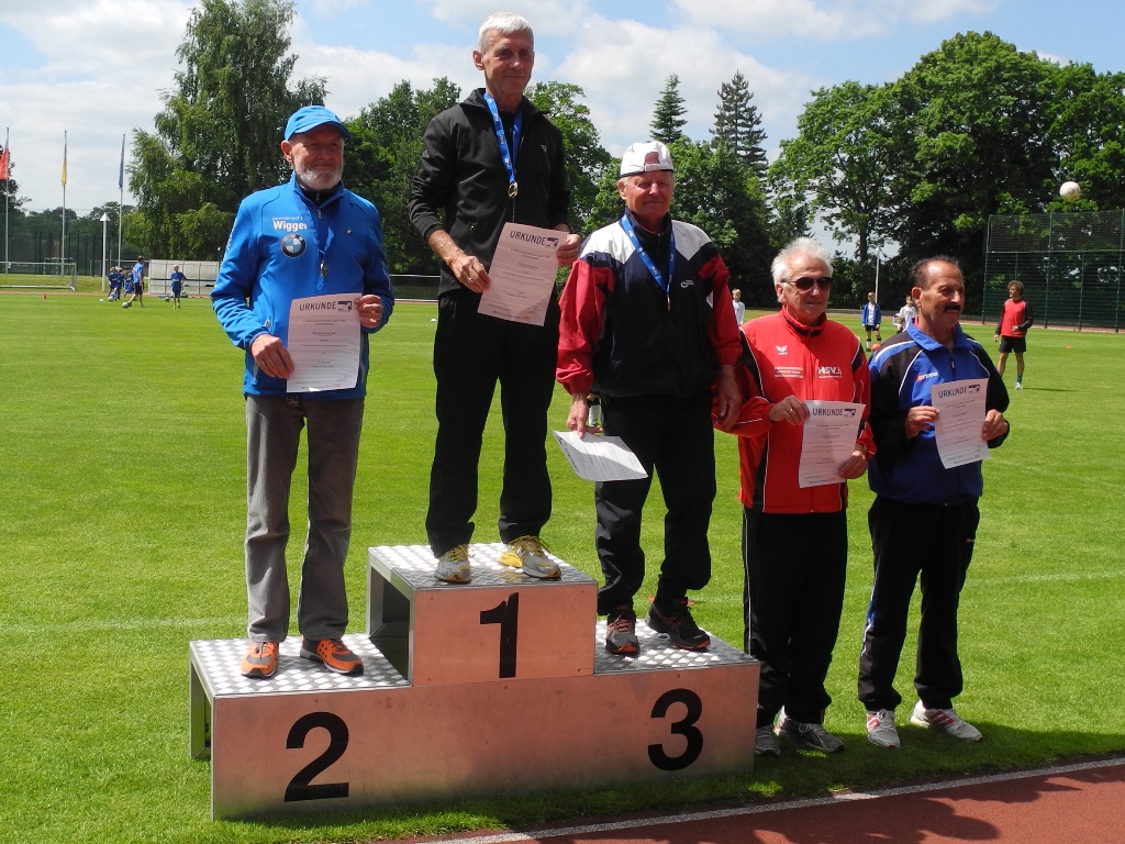 5000m Siegerehrung M75 Horst Garnitz (rechts) 5.Platz in 33:54,27 min