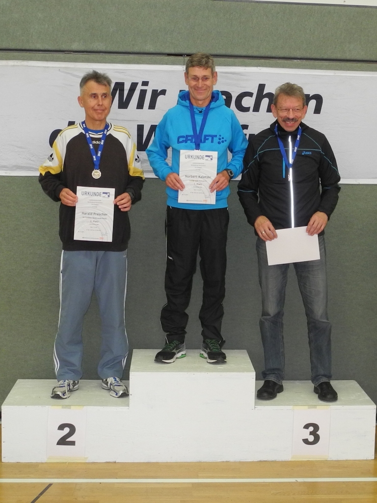 Siegerehrung M60 Landesmeister Norbert und Rudi Dritter